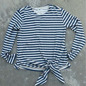 Stella & Dot Striped Knot Long Sleeve Top
